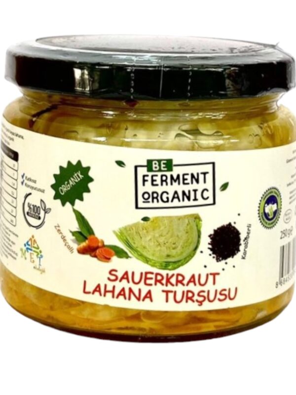 Beferment Organic Zerdeçallı Karabiberli Saurkraut Ekşi Lahana Turşusu 250 g x 4 Adet