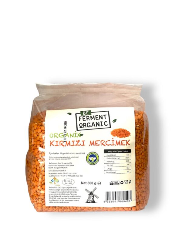 Beferment Organic Kırmızı Mercimek 800 g x 4 Adet