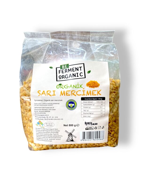 Beferment Organic Sarı Mercimek 800 g x 4 Adet