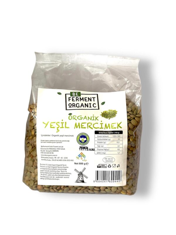 Beferment Organic Yeşil Mercimek 800 g x 4 Adet