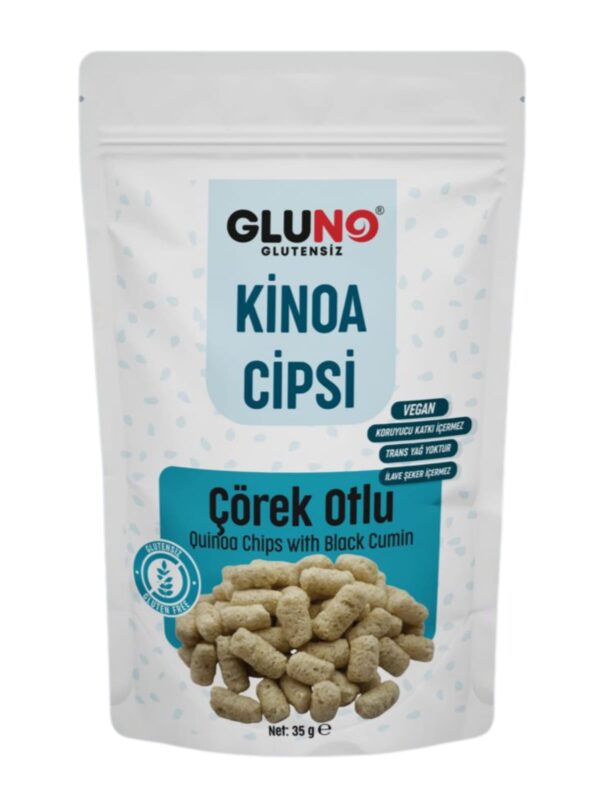 Gluno Glutensiz Çörek Otlu Kinoa Cipsi 35 g