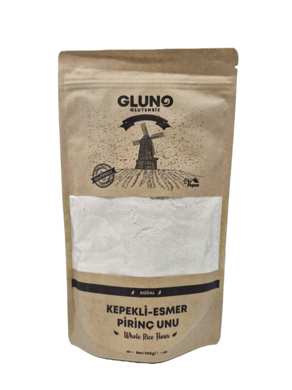 Gluno Glutensiz Kepekli - Esmer Pirinç Unu 500 g