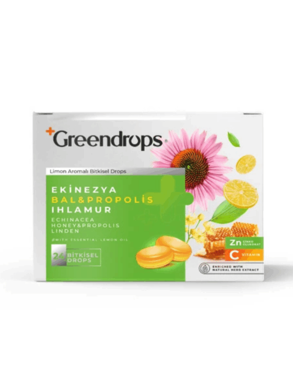 Greendrops Ekinezya & Bal & Propolis & Ihlamur  24'lü x 12 Adet