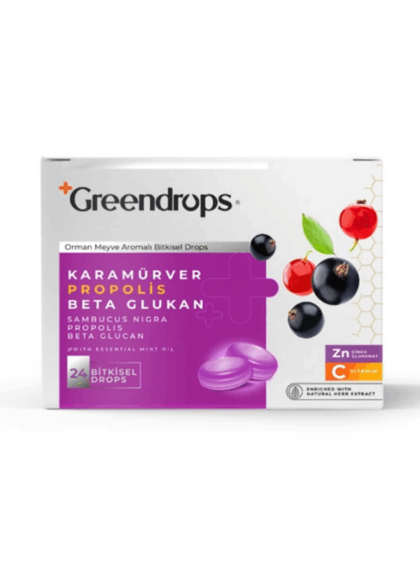 Greendrops Karamürver & Propolis & Beta Glukan 24'lü x 12 Adet