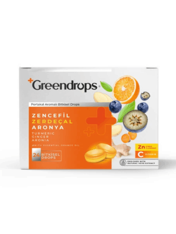 Greendrops Zencefil & Zerdeçal & Aronya  24'lü x 12 Adet
