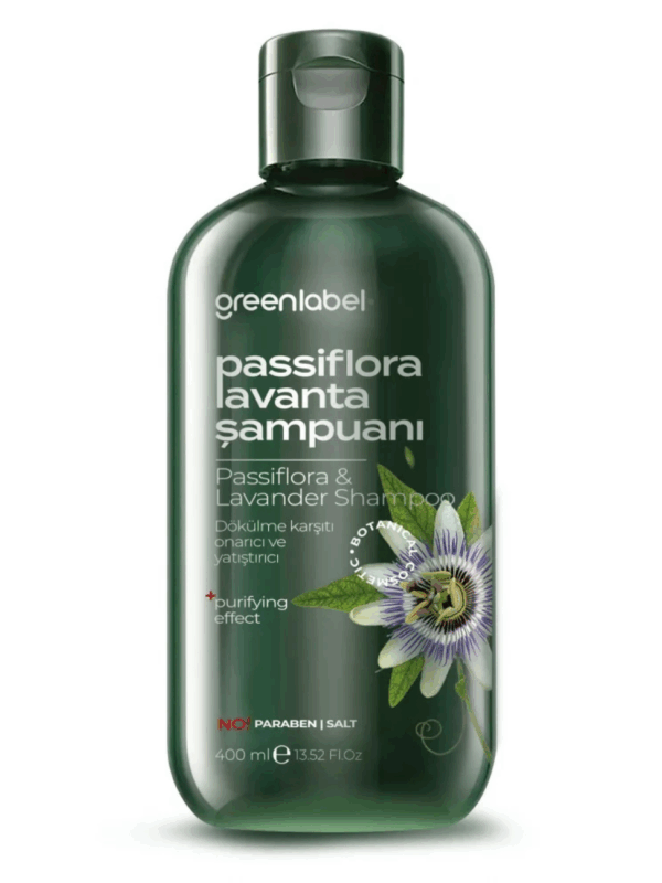 Greenlabel Passiflora ve Lavanta Özlü Parabensiz Tuzsuz Kepek Karşıtı Bakım ve Onarım Şampuanı 400 mL x 12 Adet