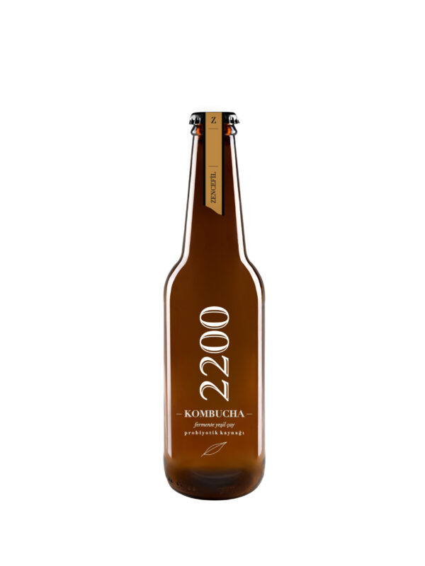 Kombucha 2200 Zencefilli Fermente Yeşil Çay 330 mL