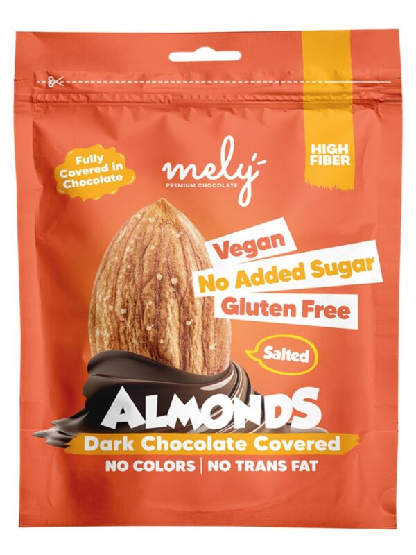 Mely Şeker İlavesiz Çikolata Kaplı Tuzlu Badem 50 g x 12 Adet