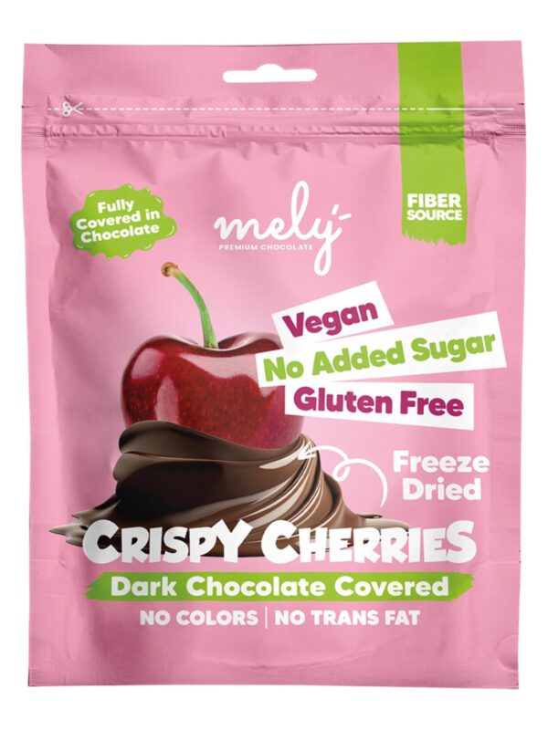 Mely Şeker İlavesiz Çikolata Kaplı Dondurarak Kurutulmuş Vişne 50 g x 12 Adet