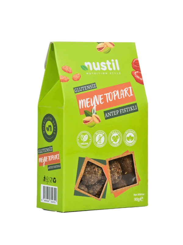Nustil Glutensiz Antep Fıstıklı Meyve Topları 90 g x 8 Adet