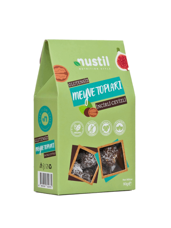 Nustil Glutensiz İncirli Cevizli Meyveli Topları 90 g x 8 Adet