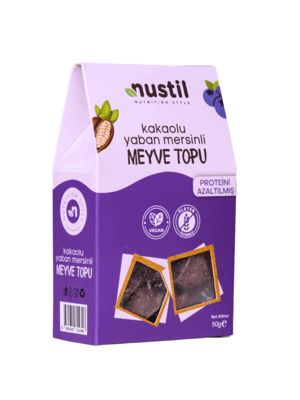 Nustil Glutensiz ve Düşük Proteinli Kakaolu Yaban Mersinli Meyve Topu 50 g x 8 Adet