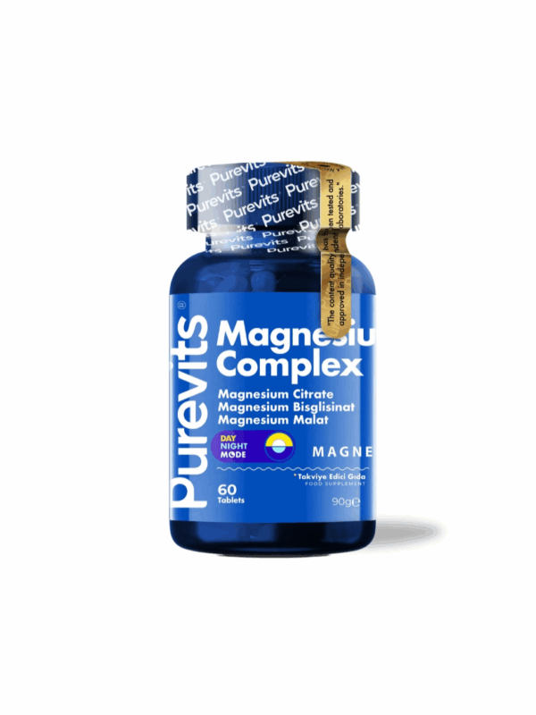 Purevits Magnezyum Complex Sitrat Bisglisinat Malat 200 mg 60 Tablet x 6 Adet