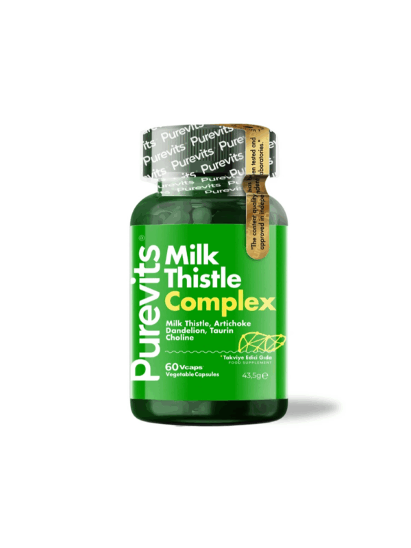 Purevits Milk Thistle Complex Deve Dikeni Enginar Ekstraktı Karahindiba Taurin Kolin 60 Kapsül x 6 Adet